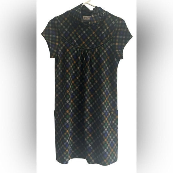 Funky People Short Sleeve Mock Neck BOHO Preppy Dress Pockets Size Medium - Picture 5 of 12